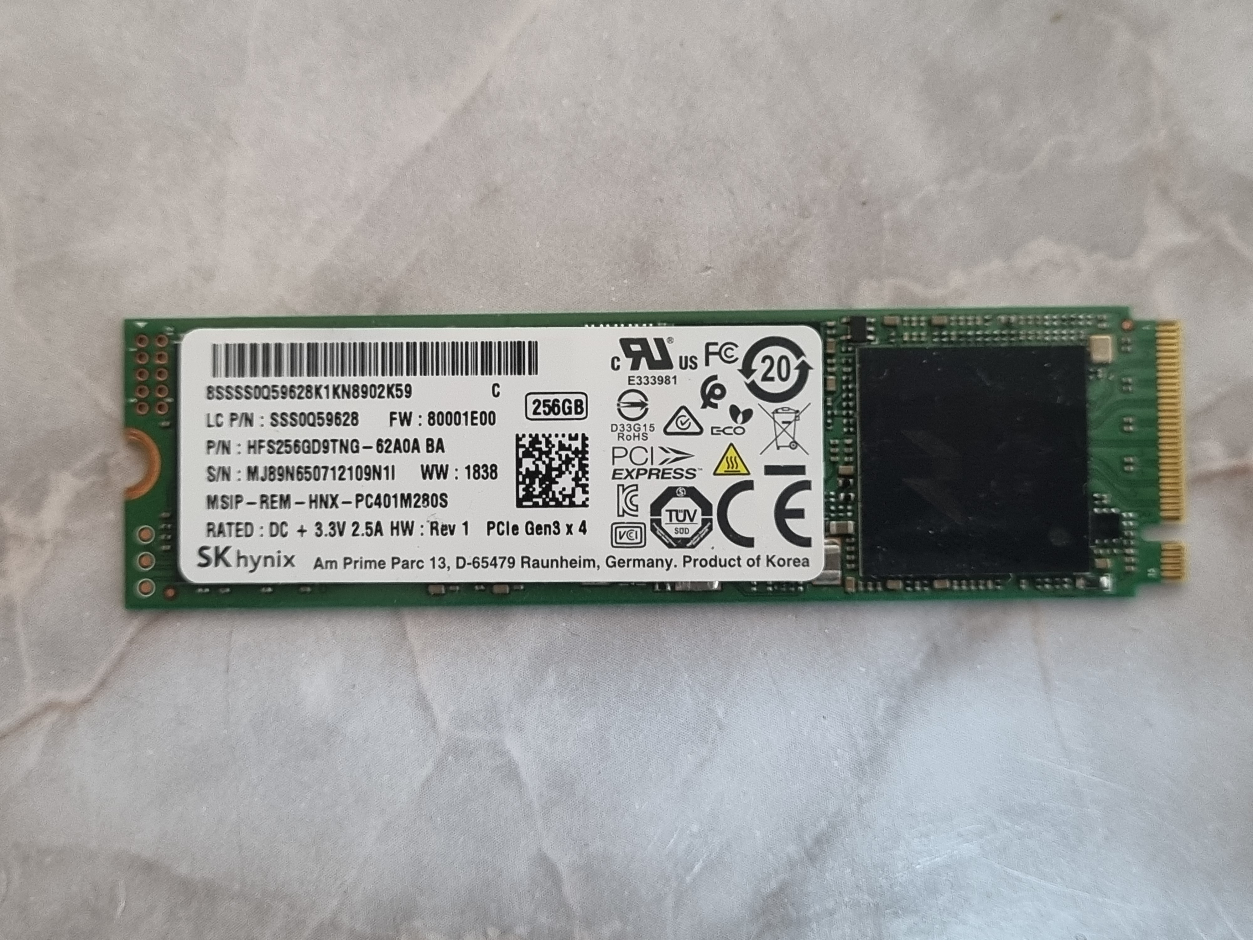 هارد SSD M2 2280 SKhynix 256GB